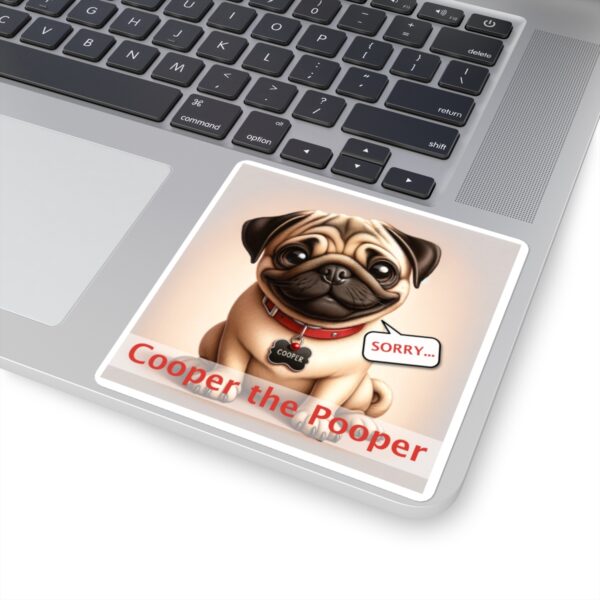 Cooper the Pooper Square Sticker - Image 8